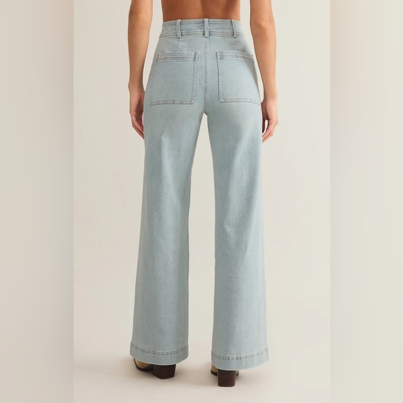 Z Supply Light Wash Wide Leg Jeans - Picture 3 of 8
